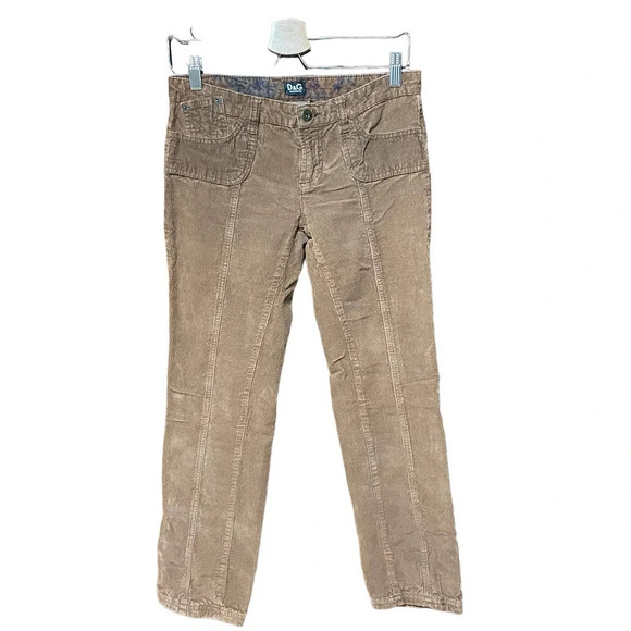 Dolce & Gabbana Lovely Corduroy Brown Straight Y2K Pants Size 40 / 26‎ - Picture 1 of 11
